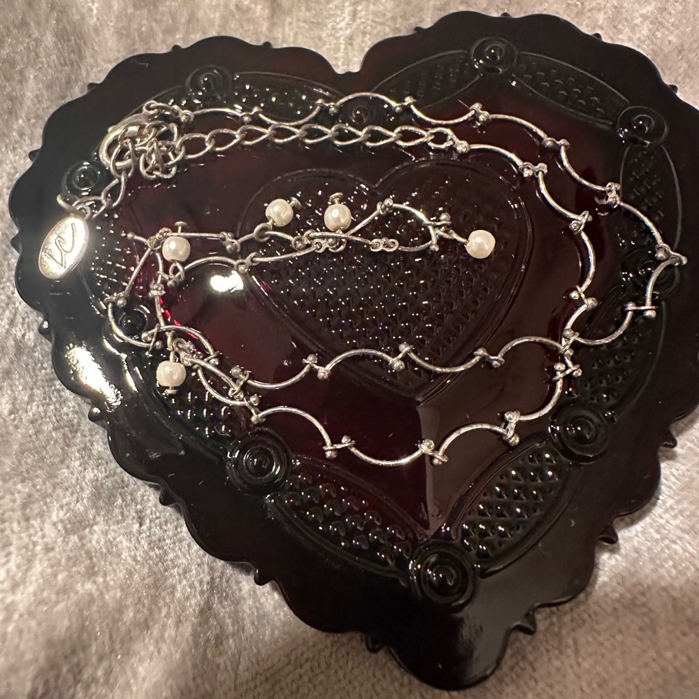 Vintage Liz Claiborne pearl and silver-tone necklace - Picture 7 of 9